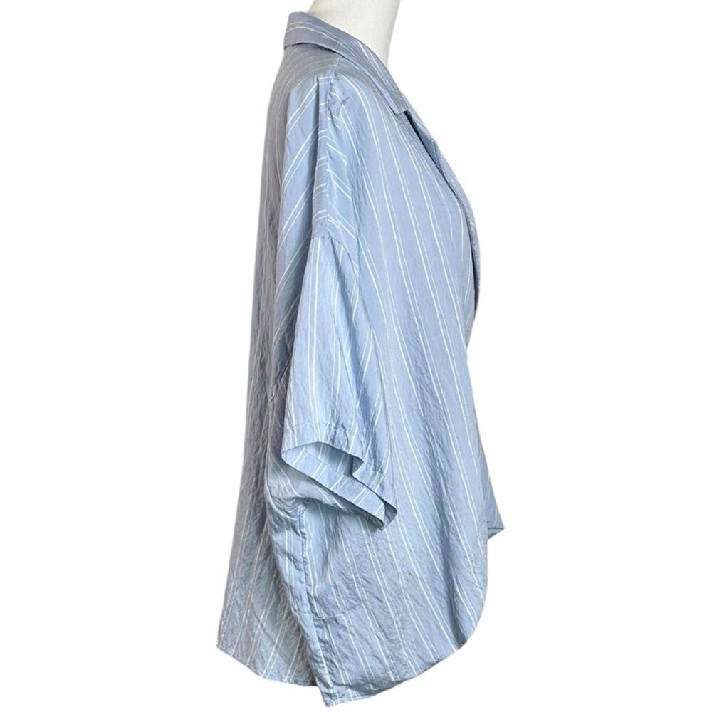Anthropologie The Dylon Short Sleeve Wide Placket Top Striped Edition Size 1X - Picture 9 of 16